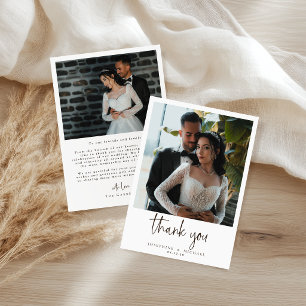 Carte Remerciement pour un mariage champêtre avec des po
