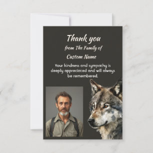 Carte Remerciement Sympathie Aquarelle Art Loup