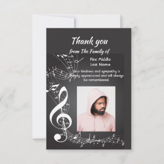 Carte Remerciement Sympathie Musique Musicien