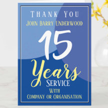 Remerciements à l'employé pour service prolongé