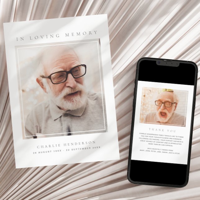 Carte Remerciements de Funérailles de Mémoire Affectueus (Créateur téléchargé)