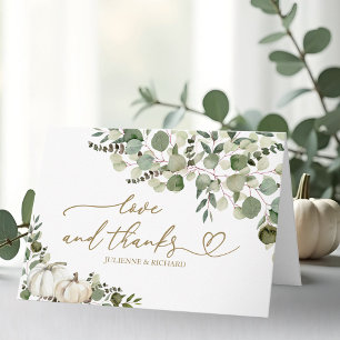 Carte Remerciements de mariage Eucalyptus Citrouille