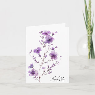 Carte Remerciements de sympathie avec des fleurs violett