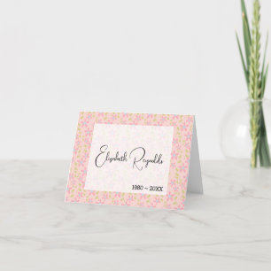 Carte Remerciements de sympathie Pink Posies 