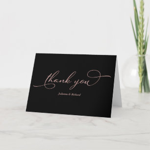 Carte Remerciements élégants en écriture script avec feu