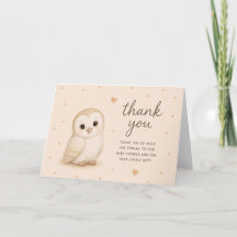 Remerciements pour Baby Shower Chouette Effraie