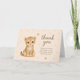 Carte Remerciements pour Baby Shower Petits de Léopard