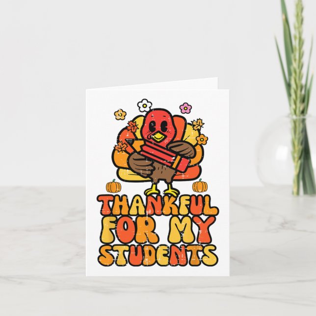 Carte Remerciements Pour Mes Étudiants Thanksgiving Auto (Devant)