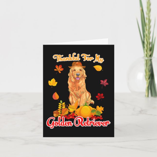 Carte Remerciements Pour Mon Golden Retriever Thanksgivi (Devant)