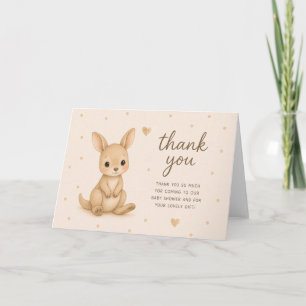 Carte Remerciements pour une Baby Shower de bébé kangour