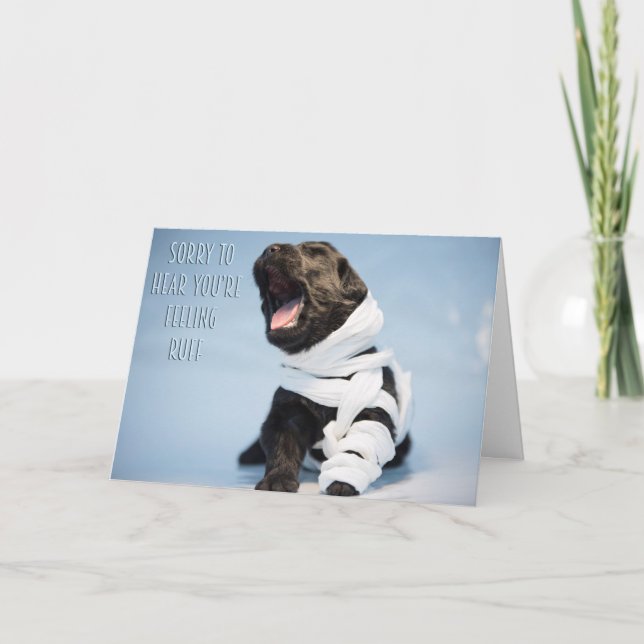 Carte Remets-toi vite petit chien (Devant)