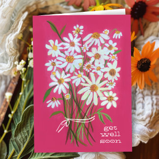 Carte REMETTEZ-VOUS VITE Bouquet de pâquerettes Personna