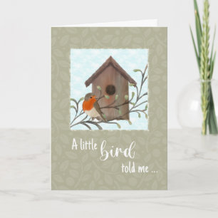 Carte Remettez-vous vite petit oiseau et nichoir 