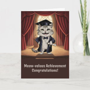 Carte Remise de diplôme de chat mignon