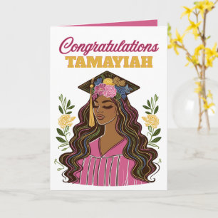 Carte Remise de diplôme de femme noire au glamour modern