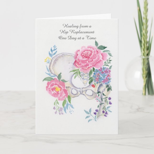 Carte Remplacement de la hanche Guérison florale de l'os (Devant)