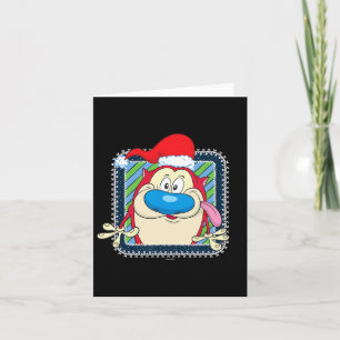 Carte Ren et Stimpy Chapeau de Noël Festif de Père Noël
