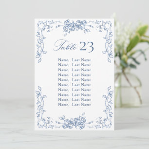 Carte Renaissance Ornate Dusty Blue Seating Chart