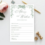 Carte Renaissance Sage Vert Voeux & Conseils<br><div class="desc">Personnalisez avec la mariée le nom et la date de la douche. Pour plus de personnalisation,  cliquez sur le lien "customiser plus loin". Si vous avez besoin d'aide,  contactez-moi s'il vous plaît.</div>