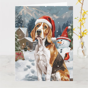 Carte Renard américain anglais Chien Hiver Noël Joie
