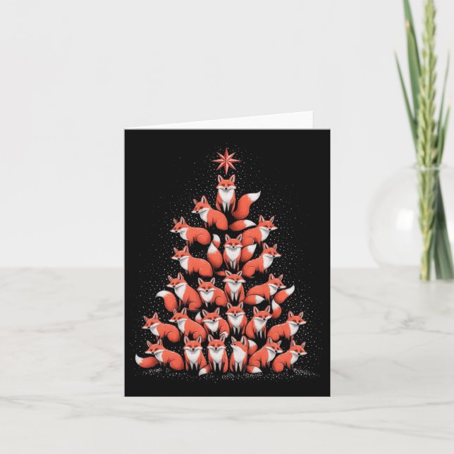 Carte Renard Arbre de Noël Fox Xmas Arbre Femmes &amp; G (Devant)