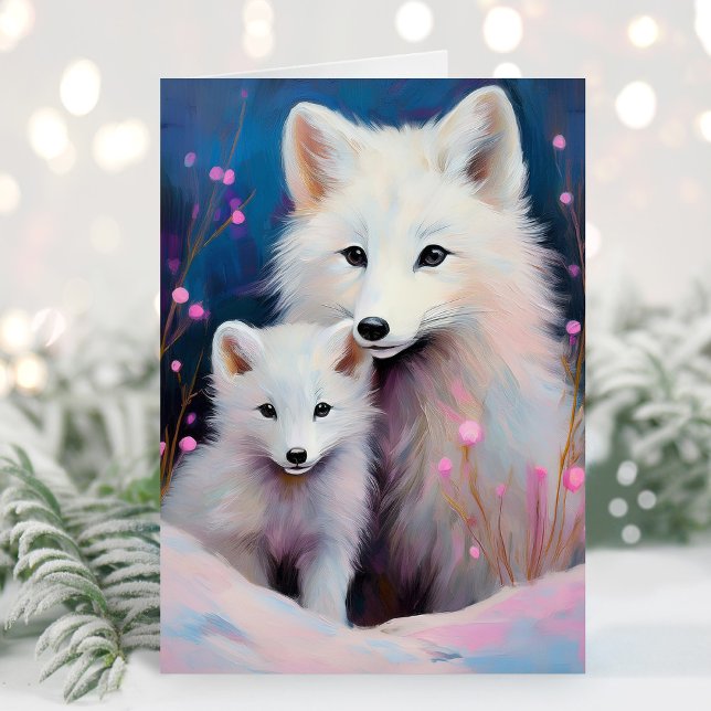 Carte Renard Arctique Moderne D'hiver Art (Créateur téléchargé)