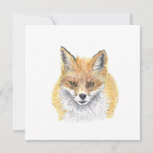 Carte Renard - Art à l'aquarelle 