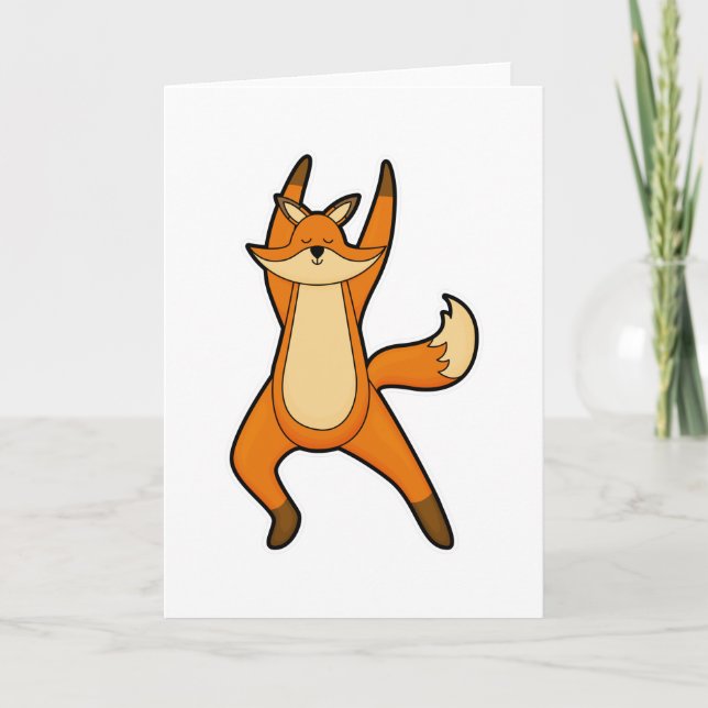 Carte Renard au yoga exercice d'étirement (Devant)