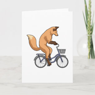 Carte Renard avec bicyclette