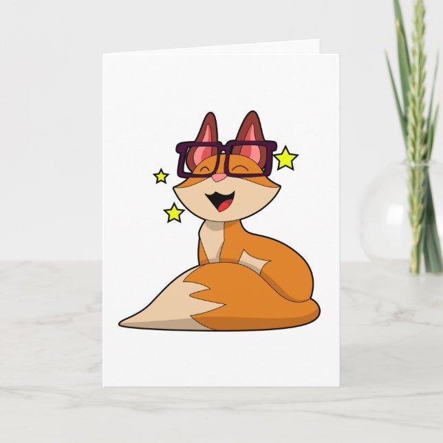 Carte Renard avec des lunettes (Devant)