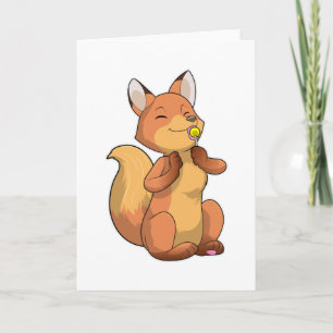 Carte Renard avec sucette