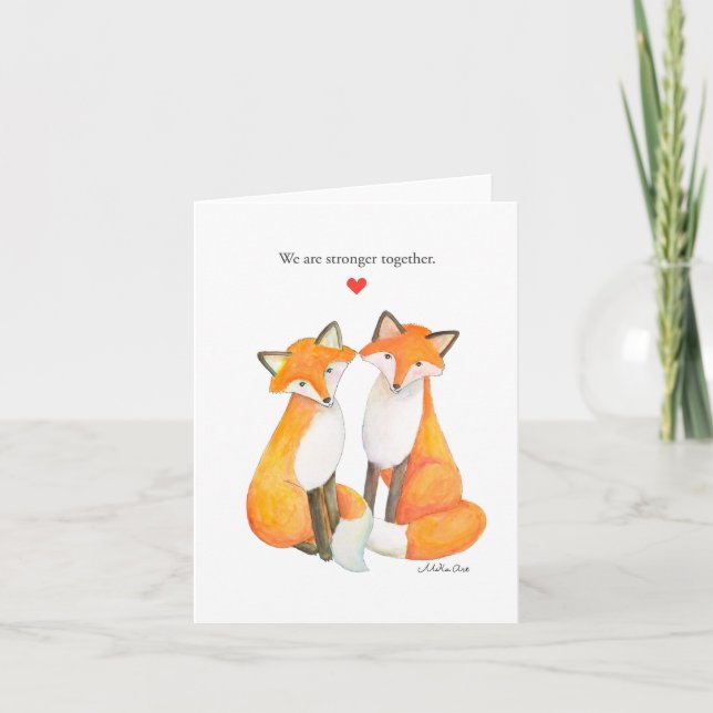 Carte Renard Couple Foxy Couple Love Anniversaire Valent (Devant)