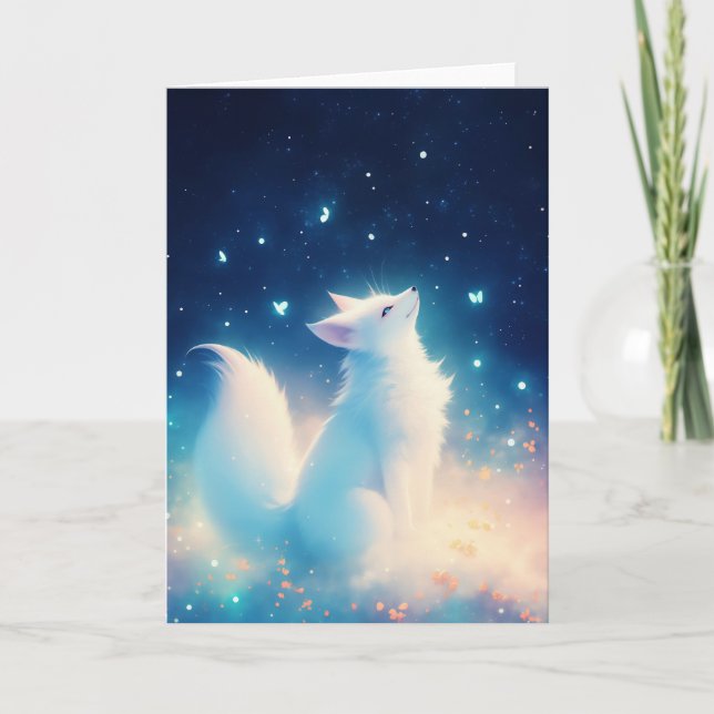 Carte Renard d'Hiver Murmure Arctique (Devant)