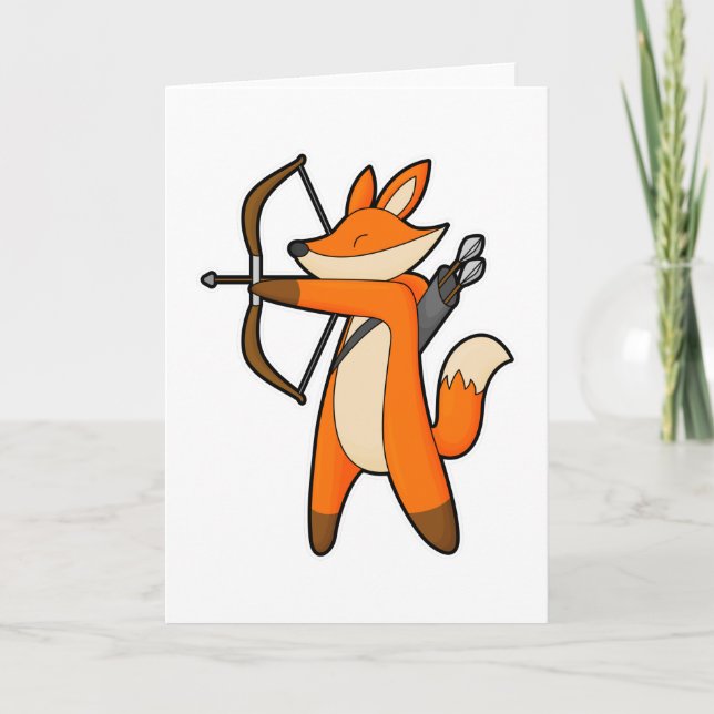 Carte Renard en tant qu'Archer avec Arc & Flèche (Devant)