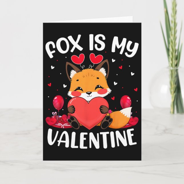 Carte Renard est mon amour de la Saint-Valentin Cœurs Re (Devant)