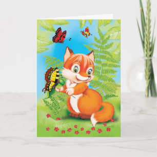 Carte renard et papillon