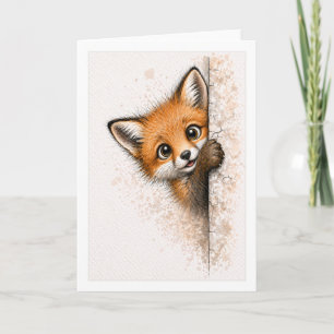 Carte Renard mignon qui regarde Blank Animal de la forêt