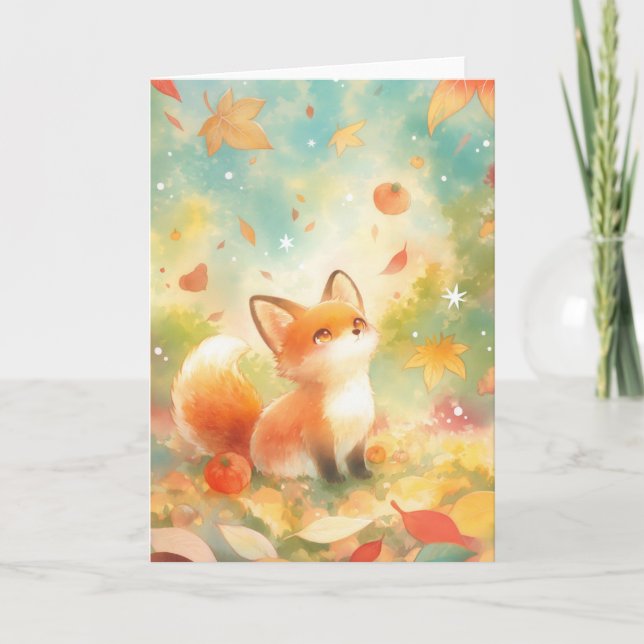 Carte Renard parmi le charme de l'automne (Devant)