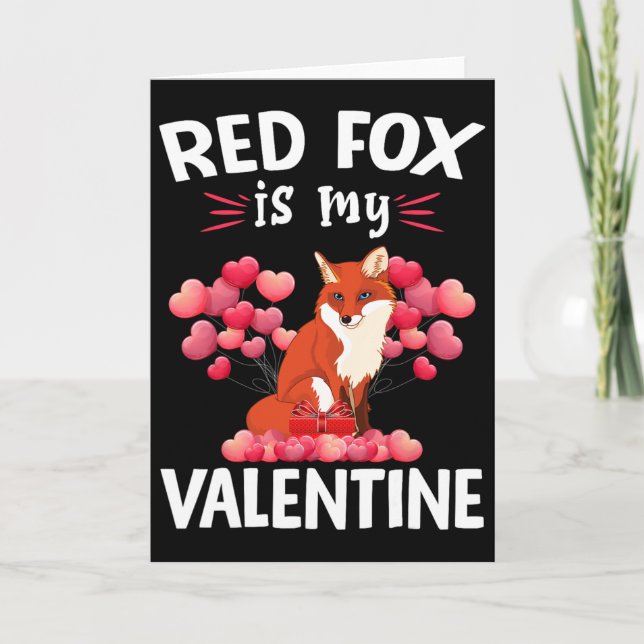 Carte Renard Rouge Est Mon Valentin Joyuse Saint-Valenti (Devant)