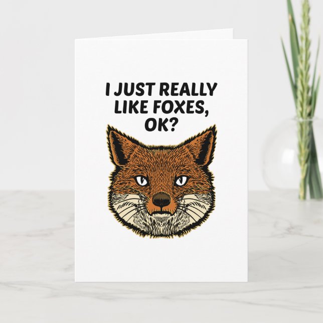 Carte Renards - J'aime vraiment beaucoup les renards Ok (Devant)