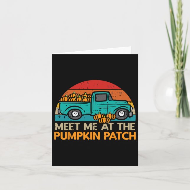 Carte Rencontrez-Moi Au Camion Citrouille Patch Automne  (Devant)