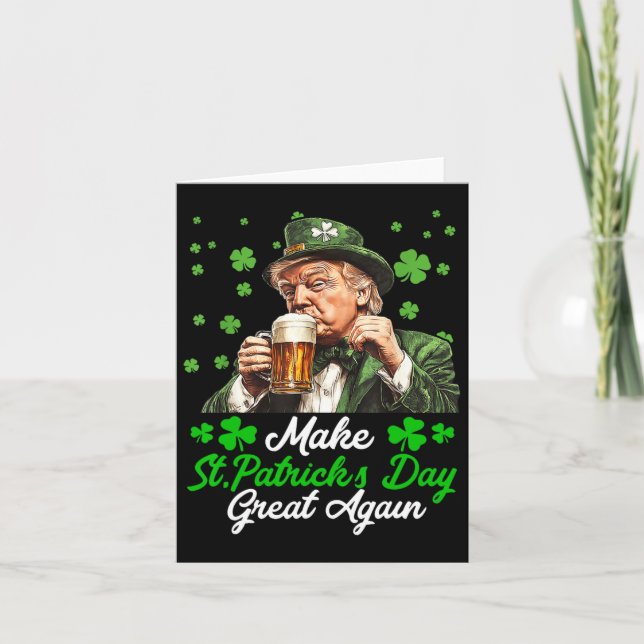 Carte Rendez la Saint-Patrick Grande Encore Drapeau État (Devant)