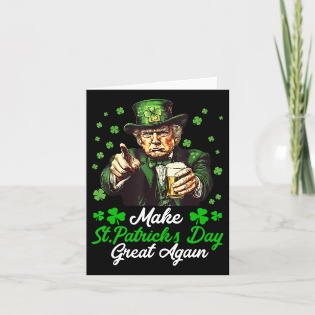 Carte Rendez la Saint-Patrick Grande Encore Drapeau État (Devant)