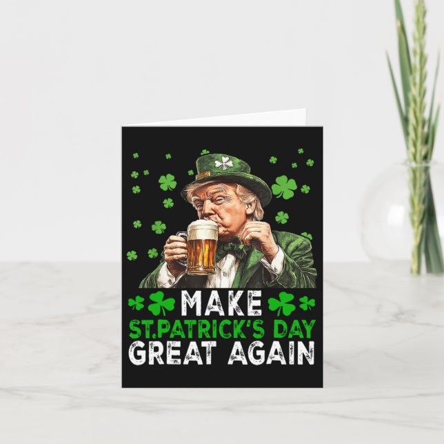 Carte Rendez la Saint-Patrick Grande Encore Drapeau État (Devant)
