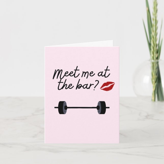 Carte Rendez-vous au Bar Funny Gym Valentine's Day Card (Devant)