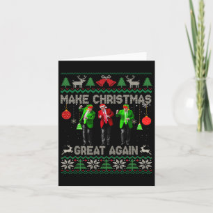 Carte Rendre la fête à la grandeur Père Noël Trump Dance