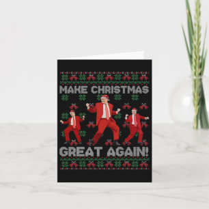 Carte Rendre la fête à la grandeur Père Noël Trump Dance