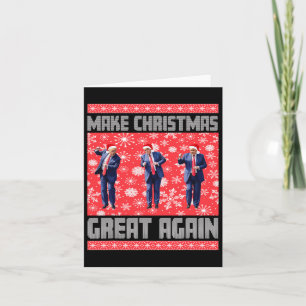 Carte Rendre la fête à la grandeur Père Noël Trump Dance