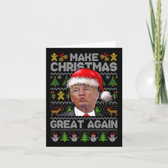 Carte Rendre Noël grand à nouveau Noël Noël amusant Trum (Devant)
