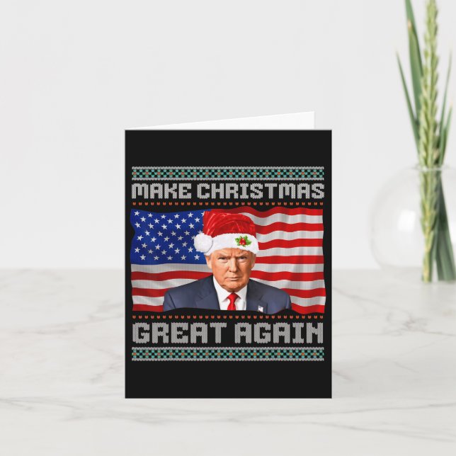 Carte Rendre Noël super à nouveau amusant Trump Xmas Sno (Devant)